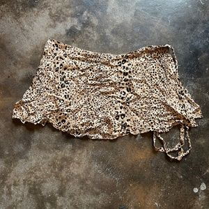 cheetah print wrap skirt